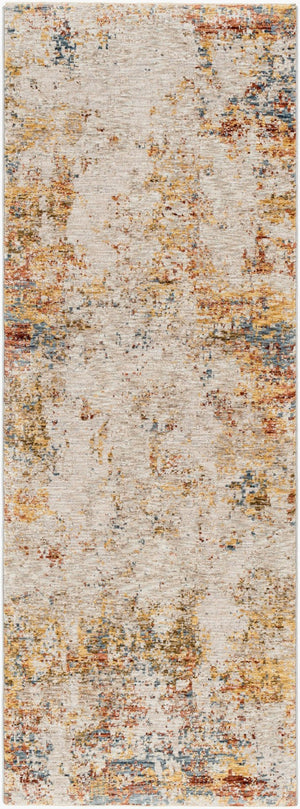 Livabliss Reina Machine Woven Polyester Area Rug with Fringe Detail for Living and Dining Rooms Light Gray, Cre 2'7" x 7'3" REN2311-2773