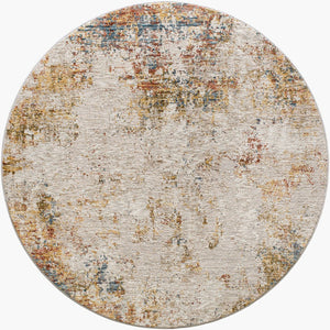 Livabliss Reina Machine Woven Polyester Area Rug with Fringe Detail for Living and Dining Rooms Light Gray, Cre 5'3" x 5'3" REN2311-53RD