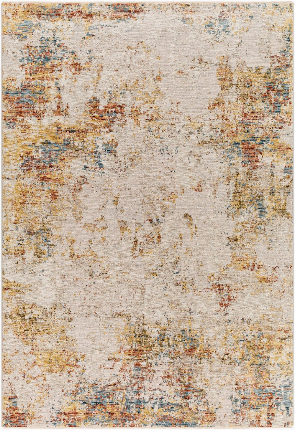 Livabliss Reina Machine Woven Polyester Area Rug with Fringe Detail for Living and Dining Rooms Light Gray, Cre 7'10" x 10'2" REN2311-710103