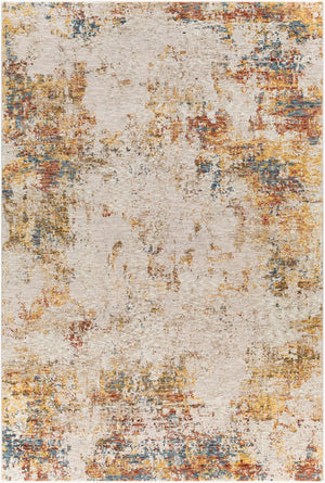 Livabliss Reina Machine Woven Polyester Area Rug with Fringe Detail for Living and Dining Rooms Light Gray, Cre 6'7" x 9'6" REN2311-6796