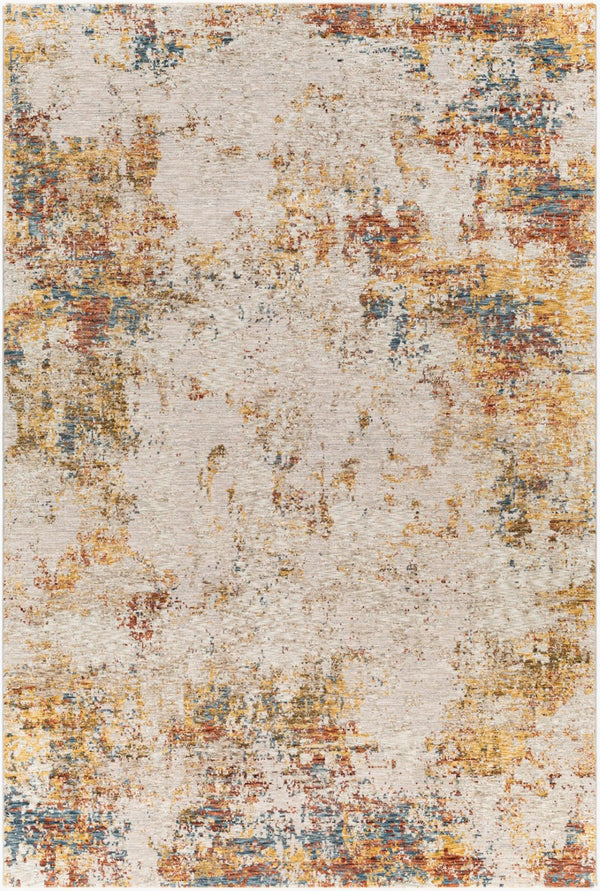 Livabliss Reina Machine Woven Polyester Area Rug with Fringe Detail for Living and Dining Rooms Light Gray, Cre 6'7" x 9'6" REN2311-6796