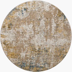 Livabliss Reina Geometric Polyester Area Rug with Fringe Turkish Woven Modern Living Room Anchor Cream, Light Gr 7'10" x 7'10" REN2312-710RD