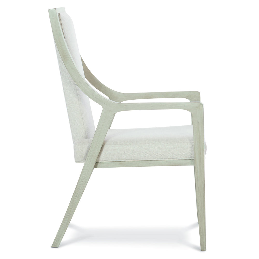 Bernhardt Bernhardt Axiom Curved Arm Chair Replaced: Linear Gray Frame, Muted Upholstery, Tailored Stitching Elegance 381566