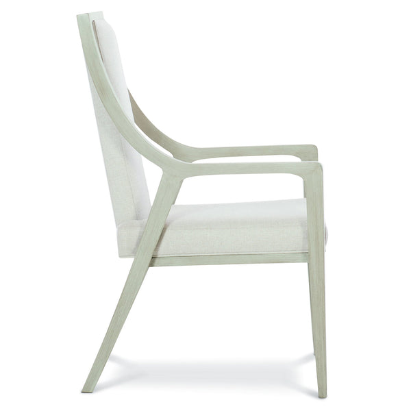 Bernhardt Bernhardt Axiom Curved Arm Chair Replaced: Linear Gray Frame, Muted Upholstery, Tailored Stitching Elegance 381566