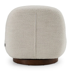 VIG Furniture Renee Textural Ivory Swivel Chair — Low-Slung Modern Accent Seat With Smooth 360° Movement & Comfort VGKK-KFA1157-C-CH