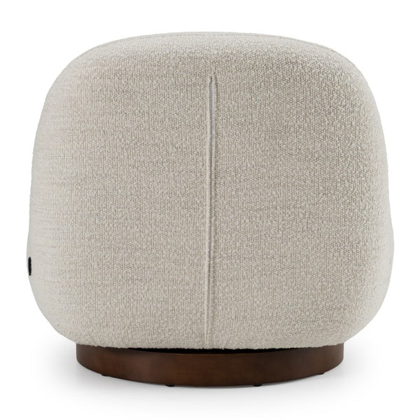 VIG Furniture Renee Textural Ivory Swivel Chair — Low-Slung Modern Accent Seat With Smooth 360° Movement & Comfort VGKK-KFA1157-C-CH