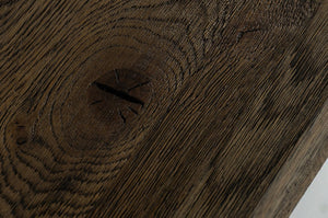 VIG Furniture Renzo Heritage Oak & Concrete 118" Dining Table — Rustic Grain Top, Sculptural Dark Grey Concrete Base VGGRRENZO-118