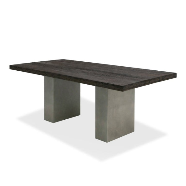 VIG Furniture Renzo Heritage Oak & Concrete 79" Dining Table — Acrylic-Sealed Top, Fiber-Reinforced Base, Seats 6–8 VGGRRENZO-79