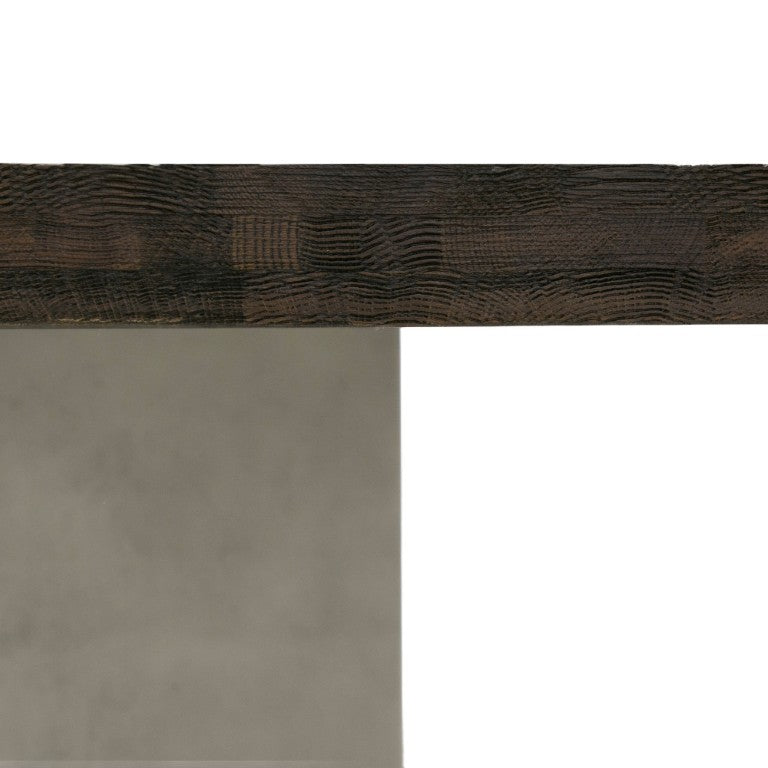 VIG Furniture Renzo Heritage Oak & Concrete 79" Dining Table — Acrylic-Sealed Top, Fiber-Reinforced Base, Seats 6–8 VGGRRENZO-79