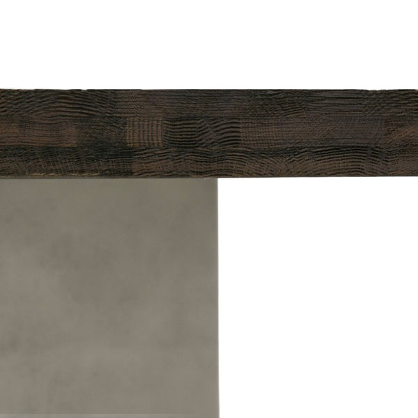 VIG Furniture Renzo Heritage Oak & Concrete 79" Dining Table — Acrylic-Sealed Top, Fiber-Reinforced Base, Seats 6–8 VGGRRENZO-79