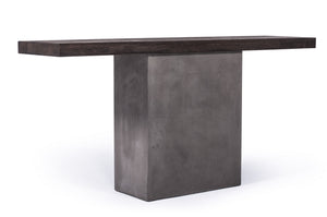 Vig Furniture Modrest Renzo Modern Oak & Concrete Console Table - Stylish Foyer Centerpiece With Stain Resistance Grey  Vggr649277