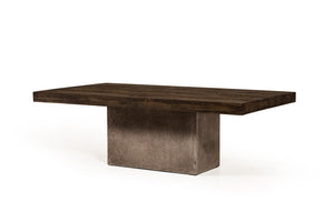 VIG Furniture Renzo Solid Oak 2" Thick Top Coffee Table With Fiber-Reinforced Concrete Base, 53"W X 30"D X 18"H Durable Style VGGR649245