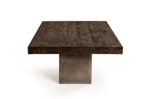 VIG Furniture Renzo Solid Oak 2" Thick Top Coffee Table With Fiber-Reinforced Concrete Base, 53"W X 30"D X 18"H Durable Style VGGR649245