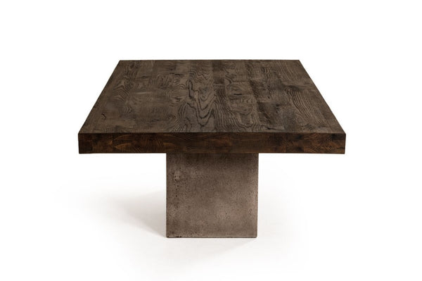 VIG Furniture Renzo Solid Oak 2" Thick Top Coffee Table With Fiber-Reinforced Concrete Base, 53"W X 30"D X 18"H Durable Style VGGR649245