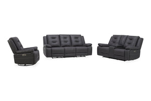 Parker Living Caldwell - Tahoe Charcoal Power Reclining Sofa Loveseat and Recliner Tahoe Charcoal MCAL-321PH-TACH Parker House