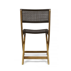 English Elm Christopher Knight Home® - HILLSIDE Woven Bistro Chair Set of 2 — Folding Wood Patio Seating with Handcrafted Caning, Low-Maintenance Comfort Brown 65092.00