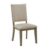 Homelegance By Top-Line Ramona Antique Beige Fabric Dining Chairs (Set of 2) Taupe Rubberwood