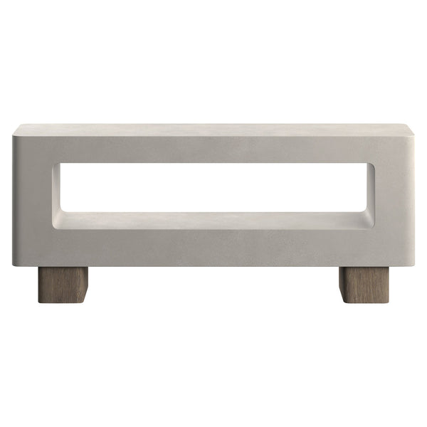 Bernhardt Bernhardt Casa Paros Console With Bedrock Concrete Top And Playa White Oak Legs, Rustic-Modern Focal Piece 317914