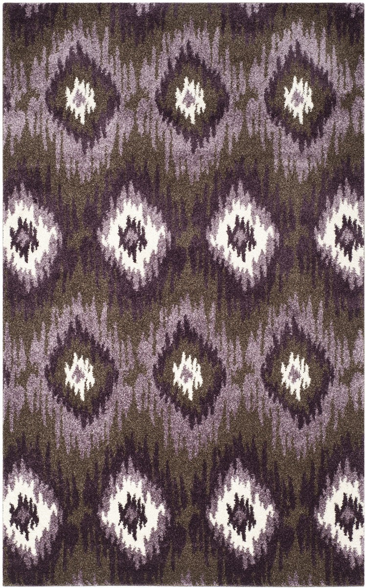 Safavieh Retro 2143 Power Loomed  Rug Dark Brown / Eggplant RET2143-2873-3