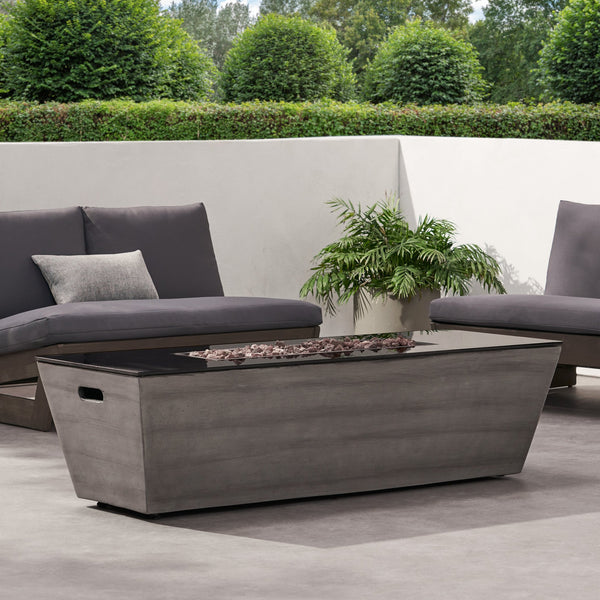 English Elm 56" Outdoor Mgo Fire Pit Table with Ceramic Top and 50000 Btu Propane Burner 67013.00-50K