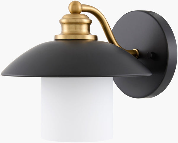 Livabliss Reus Iron and Glass Wall Sconce Warm Ambient Light for Farmhouse Transitional Rooms REU-002