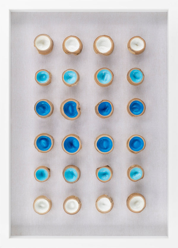 Surya Revenant Modern Abstract Wall Art - 28"H X 20"W Framed Decor For Stylish Home Interiors Main, Blue,Frame, Bamboo,Polystyrene Rev001-2028