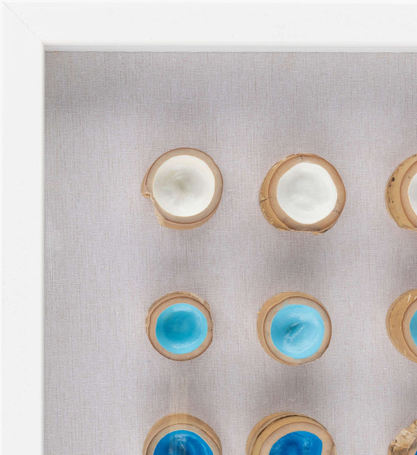 Surya Revenant Modern Abstract Wall Art - 28"H X 20"W Framed Decor For Stylish Home Interiors Main, Blue,Frame, Bamboo,Polystyrene Rev001-2028