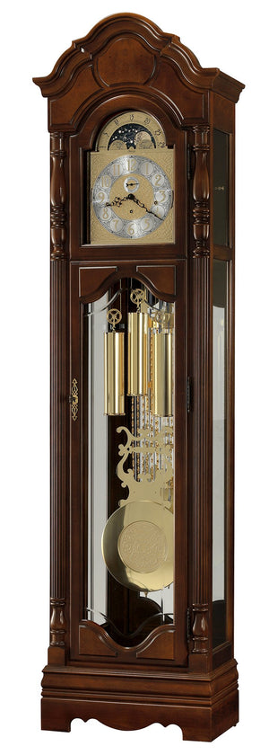 Hekman Furniture 2576 Irmengard Ii Grandfather Clock - Elegant Bellair Cherry Finish With Illuminated Moon Phase Dial Bellair Cherry Irmengard Ii Grandfather Clock 2576
