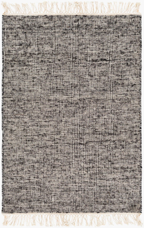Surya Rex 2' X 3' Handmade Viscose & Wool Area Rug – Modern Style, Soft Touch, Easy Care, Made In India Black Viscose,Wool Rex4000-23