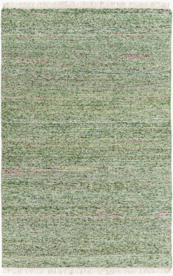 Surya Rex 2' X 3' Handmade Viscose & Wool Area Rug – Modern Style, Soft Touch, Easy Care, Made In India Grass Green Viscose,Wool Rex4001-576