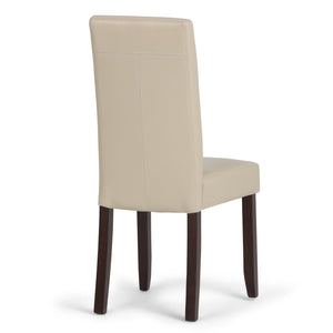 English Elm Acadian Parson Dining Chair Set Of 2 - Luxurious Satin Cream Vegan Leather For Stylish Comfort B136P159792