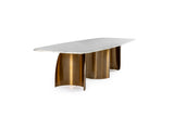 VIG Furniture Modrest Reynold - Glam Faux Marble + Gold Stainless Steel Dining Table VGGM-DT-1768