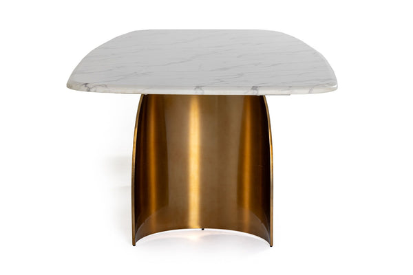 VIG Furniture Modrest Reynold - Glam Faux Marble + Gold Stainless Steel Dining Table VGGM-DT-1768