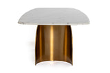 VIG Furniture Modrest Reynold - Glam Faux Marble + Gold Stainless Steel Dining Table VGGM-DT-1768