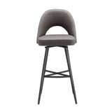 Homelegance By Top-Line Amala Metal Swivel 29" Bar Height Stools (Set of 2) Dark Grey Engineered Wood