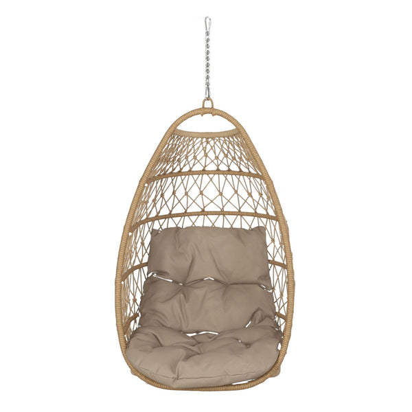 English Elm Christopher Knight Home® - Elijah Stylish Foldable Hanging Chair - Cozy Outdoor Basket Seat With Cushions For Relaxation & Charm 70604.00LTN