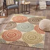 Christopher Knight Home® Floral Area Rug 5x8 Beige Blue - Durable Stain-Resistant Polypropylene