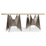 Bernhardt Solaria Console Table with 2 Metal Origami-inspired Bases 310911