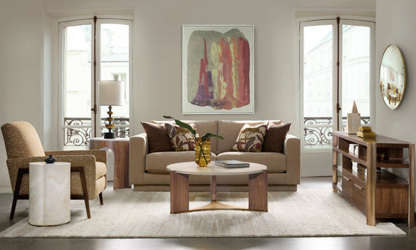 Hooker Furniture Eleana Glossy Faux-Onyx Accent Table With Cloverleaf Silhouette, Compact Sculptural Side Table 7252-50004-00