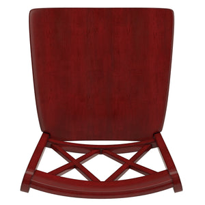 Homelegance By Top-Line Juliette X-Back Bar Height Chairs (Set of 2) Red Rubberwood