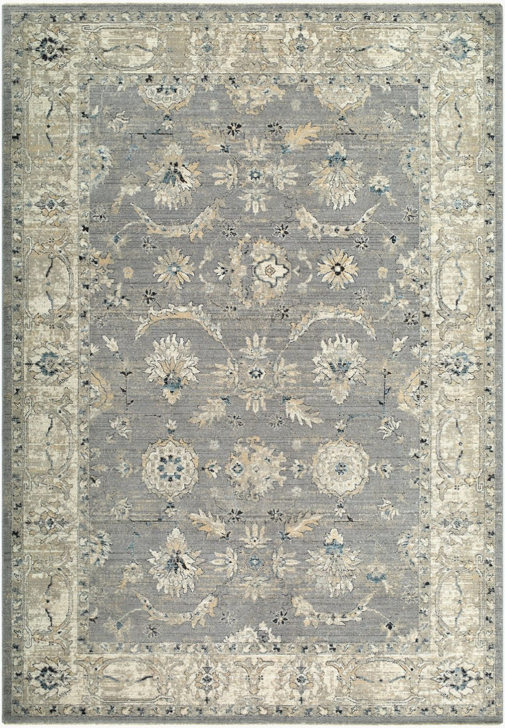 Livabliss Reflection Traditional Fringe Area Rug Turkey Woven Polyester for Living Dining Rooms Ivory, Medium G 2' x 2'11" RFL2300-2211