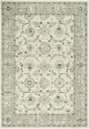 Livabliss Reflection Traditional Fringe Area Rug Polyester Woven Living Dining Room Anchor Ivory, Ink Blue 10' x 13'11" RFL2301-101311