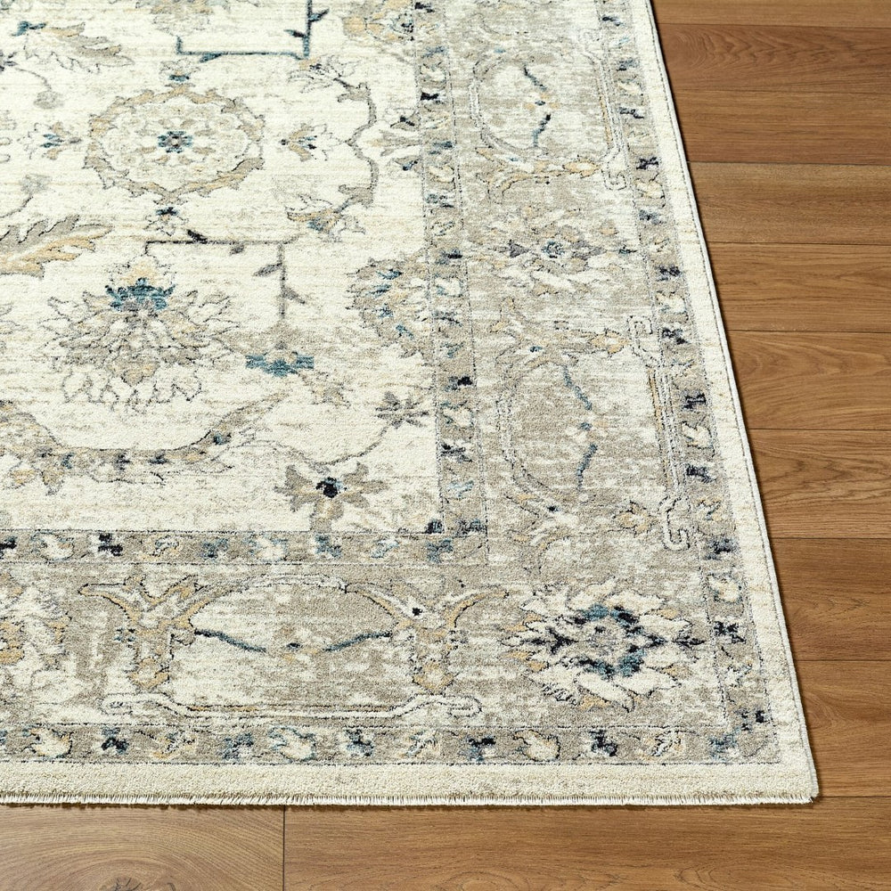 Livabliss Reflection Traditional Fringe Area Rug Polyester Woven Living Dining Room Anchor Ivory, Ink Blue 10' x 13'11" RFL2301-101311