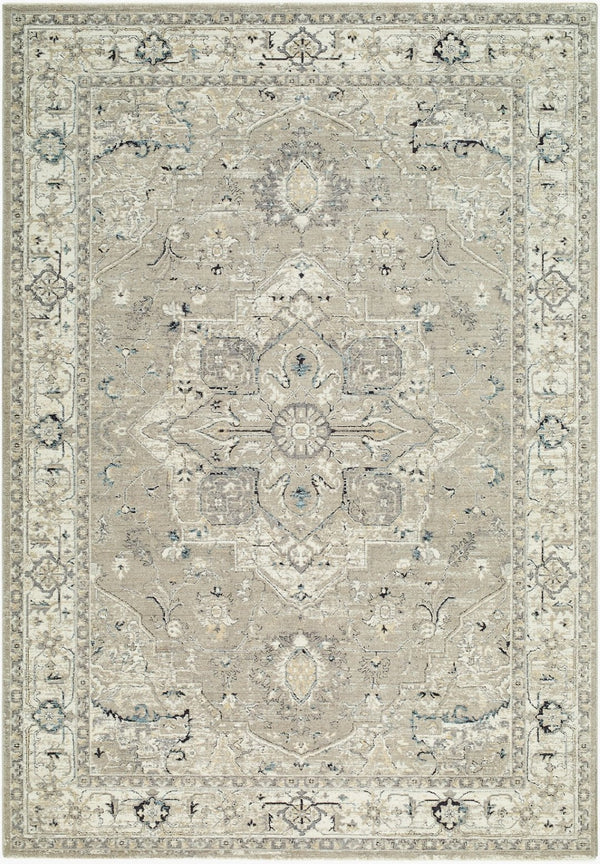 Livabliss Reflection Traditional Fringe Area Rug Machine Woven Polyester for Living Room Ivory, Medium G 12' x 15' RFL2302-1215