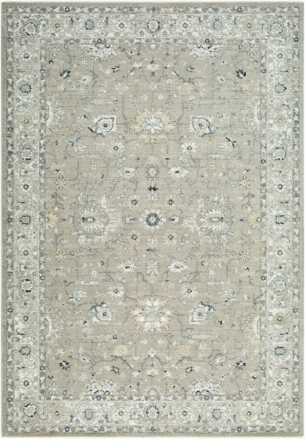 Livabliss Reflection Traditional Oriental Fringe Area Rug Polyester Woven Living Room Floor Ivory, Medium G 6'7" x 9'6" RFL2304-6796