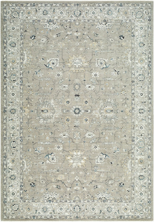 Livabliss Reflection Traditional Oriental Fringe Area Rug Polyester Woven Living Room Floor Ivory, Medium G 6'7" x 9'6" RFL2304-6796