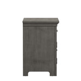 Homelegance By Top-Line Macie 1-Drawer Wood Cupboard Nightstand with Charging Station Grey Wood