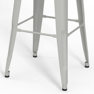 English Elm Fletcher - Set Of 2 Modern White Metal Bar Stools With Ergonomic Design, Perfect For Any Space B136P158663