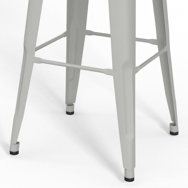 English Elm Fletcher - Set Of 2 Modern White Metal Bar Stools With Ergonomic Design, Perfect For Any Space B136P158663