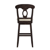 Homelegance By Top-Line Juliette Napoleon Back Wood Swivel Bar Stool Black Rubberwood